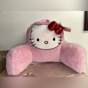 Hello Kitty Backrest Pink & White Soft Fuzzy Kids Pillow Sanrio New With Tags
